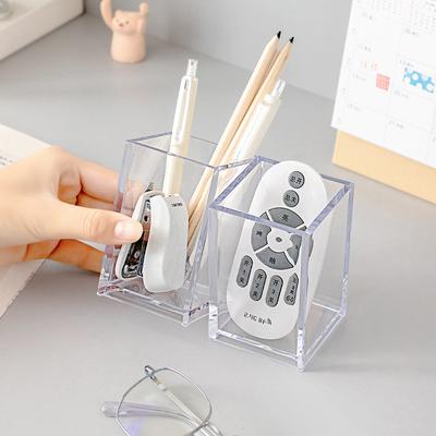 Transparenter Acryl Stifthalter Schüler Schreibwaren Organizer Box Desktop Unordnung Aufbewahrungsbox