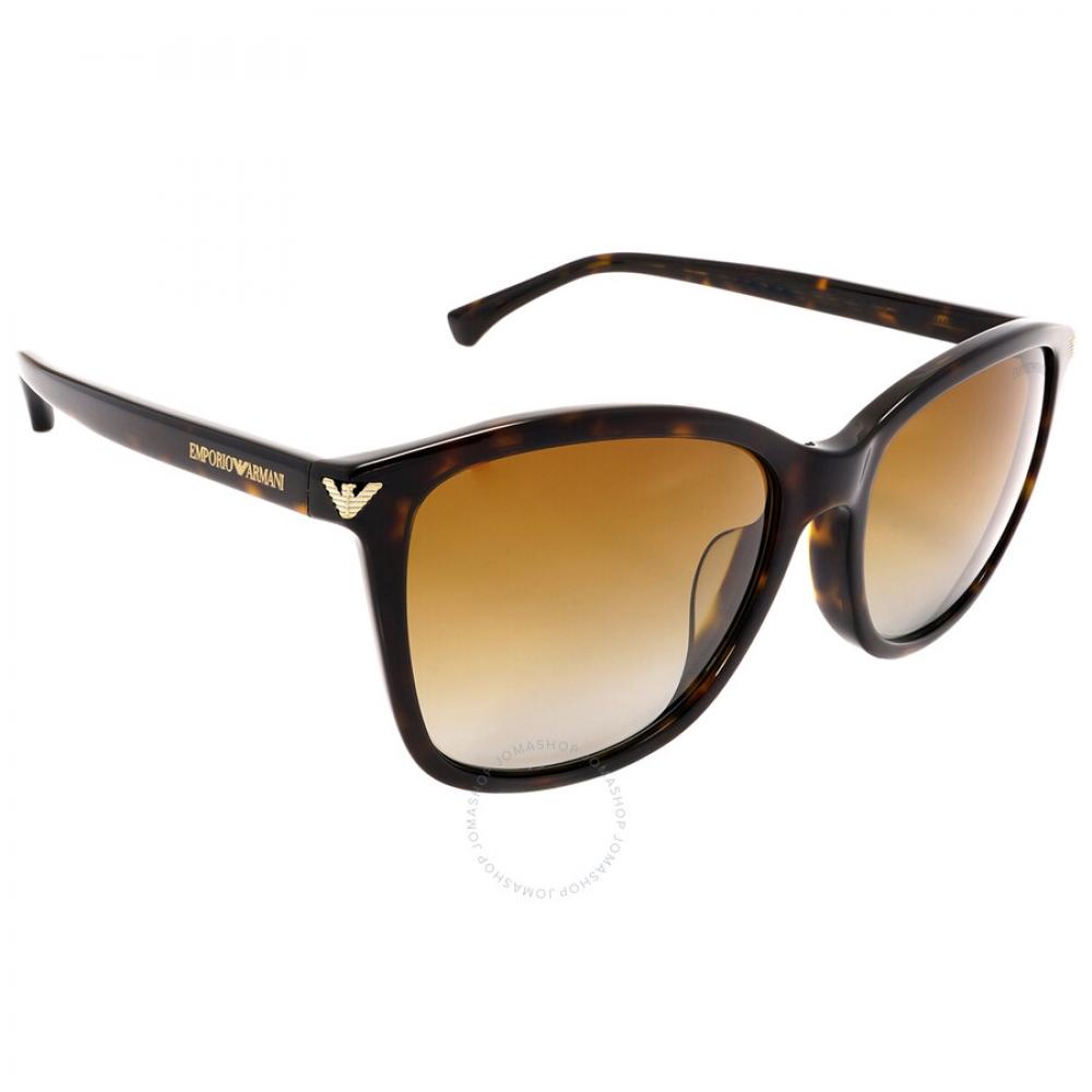 

Emporio Armani Gradient Brown Polarized Square Ladies Sunglasses EA4060F 5026T5 56