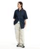CREAM SODA LAB Diagonal Cut Field Parachute Cargo Pants Ivory