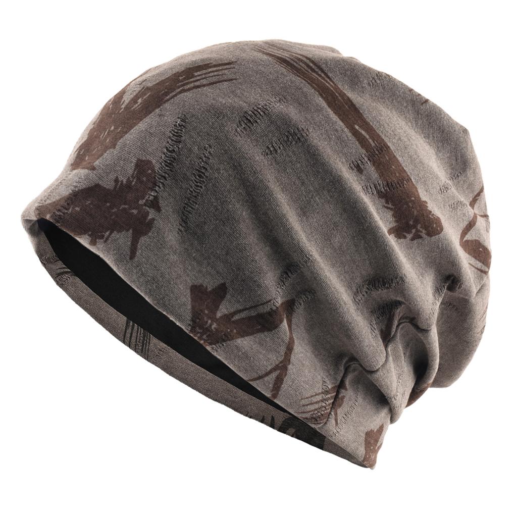 Unisex Chinese-Style Letter-Print Slouchy Beanie Men Women Fashion Loose Style Bonnet Cap Spring Autumn Casual Sport Hats