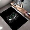 Black Cat with Fishbone Smile suitable as a non-slip mat for the living room or bedroom sofa