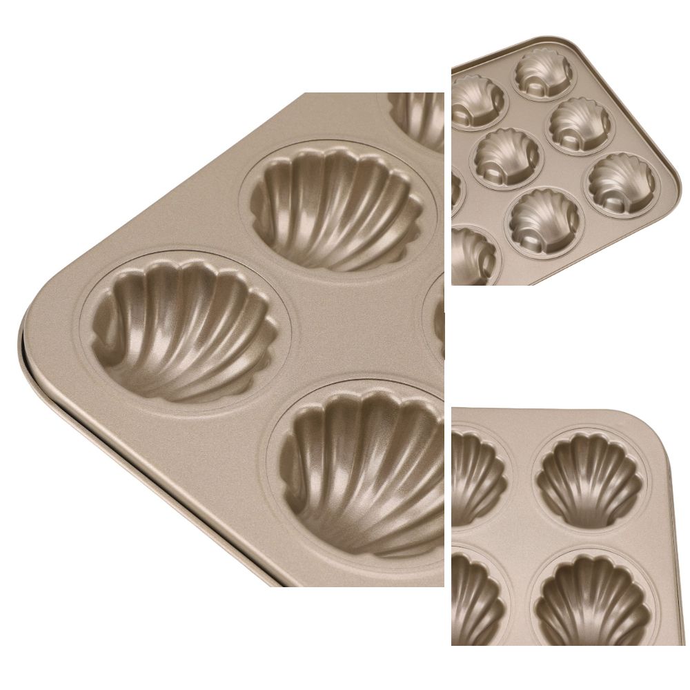 Carbon Steel Cookie Tray Heat Resistant Madeleine Mold Cake Pan Shell Shaped Mold  Desserts