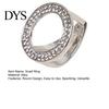 Smooth Sliding Scarf Ring Rhinestone Round Ring, Sparkling Slide Decorative Fashion Holder for Women Neckerchiefs Shirts Shawls