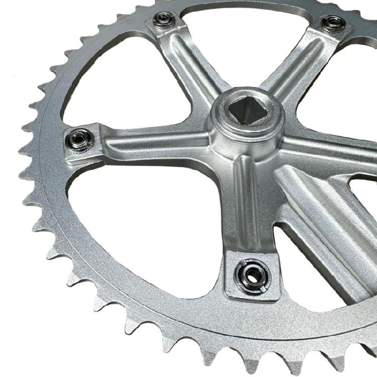 Aluminum Alloy Crankset, Road Bike 165mm Single Speed Crankset Mountain Bike Crank Arm Set with 144BCD 48T Chainrings