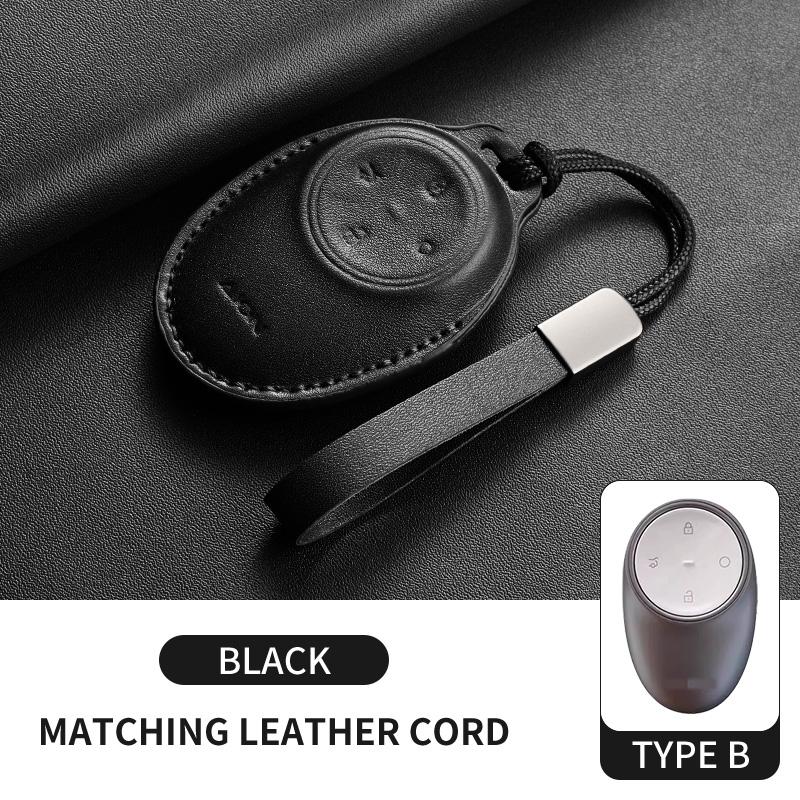 Genuine Leather Vehicles Key Fob Cover Case Housing Remote Fit For Gac Aion Y Plus S V Lx Ia5 Ut Rt Auto Housing Key Ring Anti-Scratch Case Auto