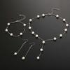 3Pcs/Set Korean Gold Color Pearl Choker Necklace Earring Set For Women Elegant Imitation Pearl Beads Clavicle Chain Zircon 2026