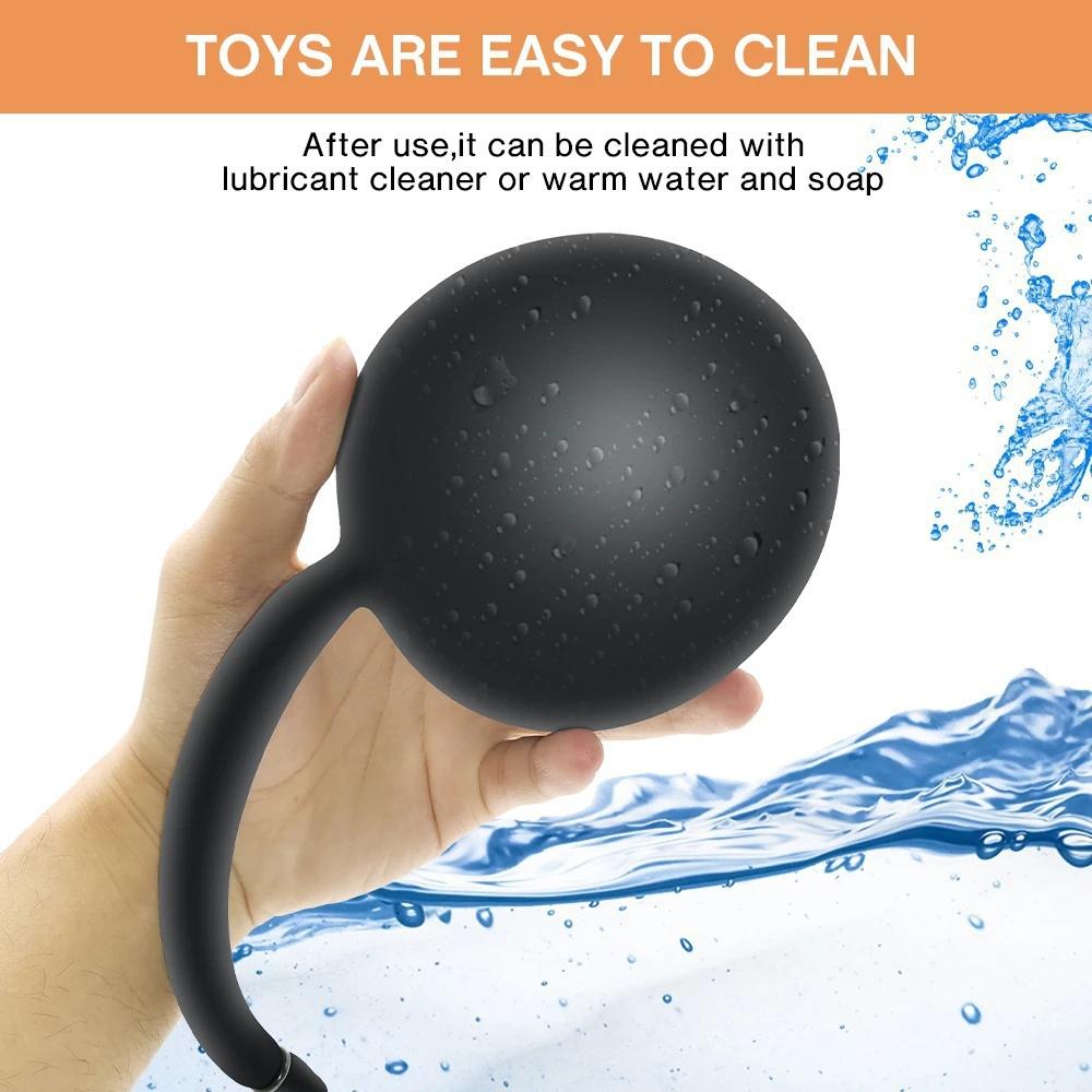 Nadmuchiwany silikonowy korek analny wbudowana kulka metalowa pies ogon szczeniaka tyłek rozwiń trener SM odbyt Sex zabawki stymulator masażer krocza