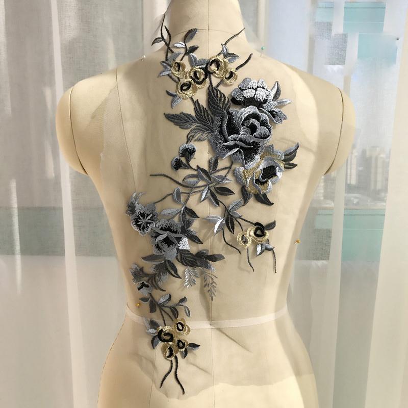 Розовая вышитая аппликация-патч с цветком для одежды Ropa Parches Bordados Para Швейные принадлежности