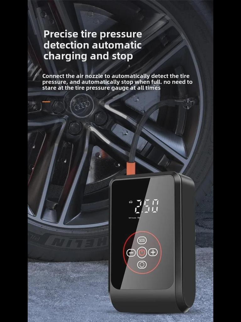 Pompă de aer pentru anvelope auto digitală wireless mini portabilă