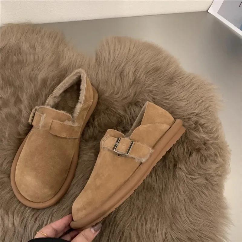 2024 New Women's Shoes Sen Series Khaki Flat Shoes French Retro Single Shoes Lefu Shoes Frosted Boken Shoes Autumn and Winter
