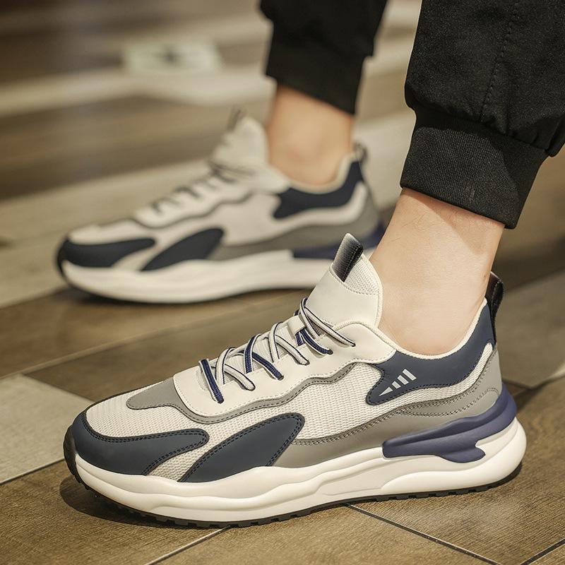Men's shoes summer thin breathable mesh new versatile sports leisure lightweight thick-soled running dad shoes