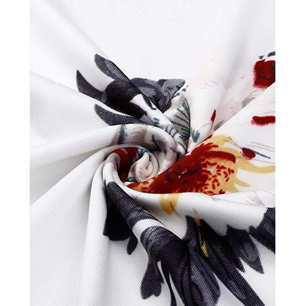 Dámské letní studené rameno s květinovým potiskem Elegantní dlouhé šaty do kapsy