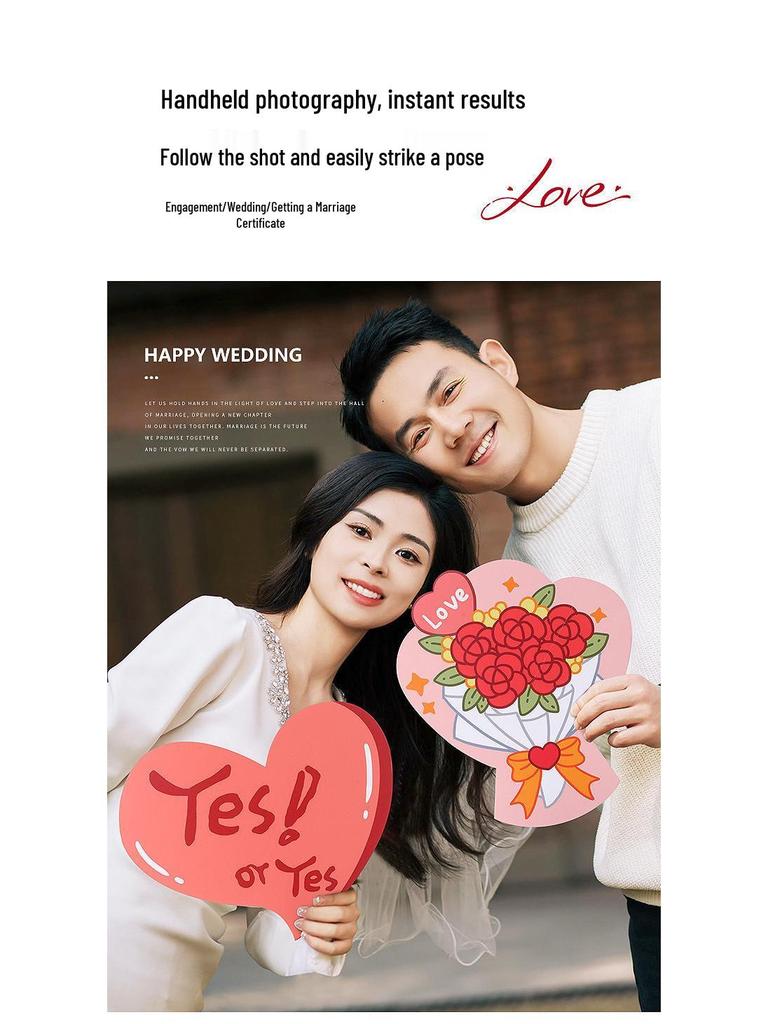 Bridal Party Wedding Photo Props: Bride, Bridesmaid & Groomsman Handheld Signs for Group Photos & Proposal Games