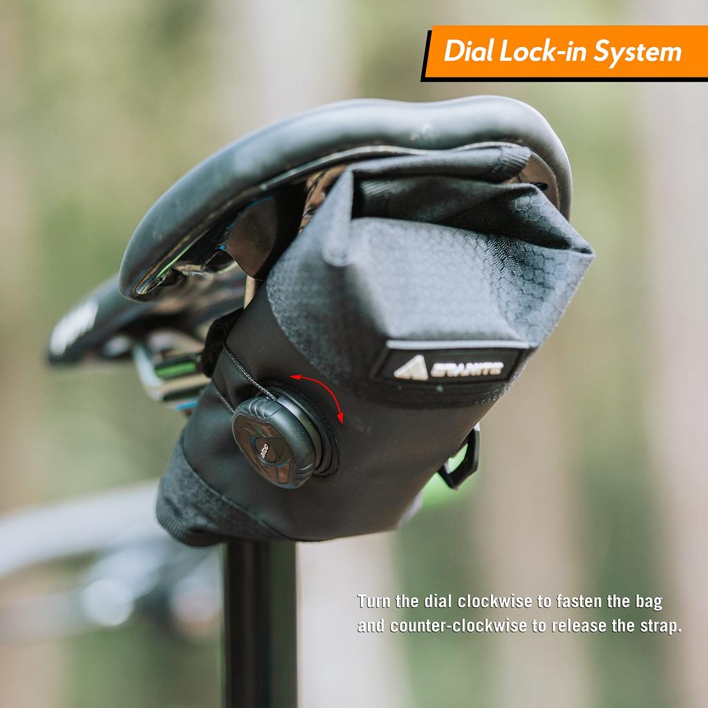 Granite Quiver Tool Roll Bag - Gravel, Road, and Mountain Bike Roll-Up Bag with Dial Lock-In System, Attaches Anywhere, Bike Toolkit Storage Bag