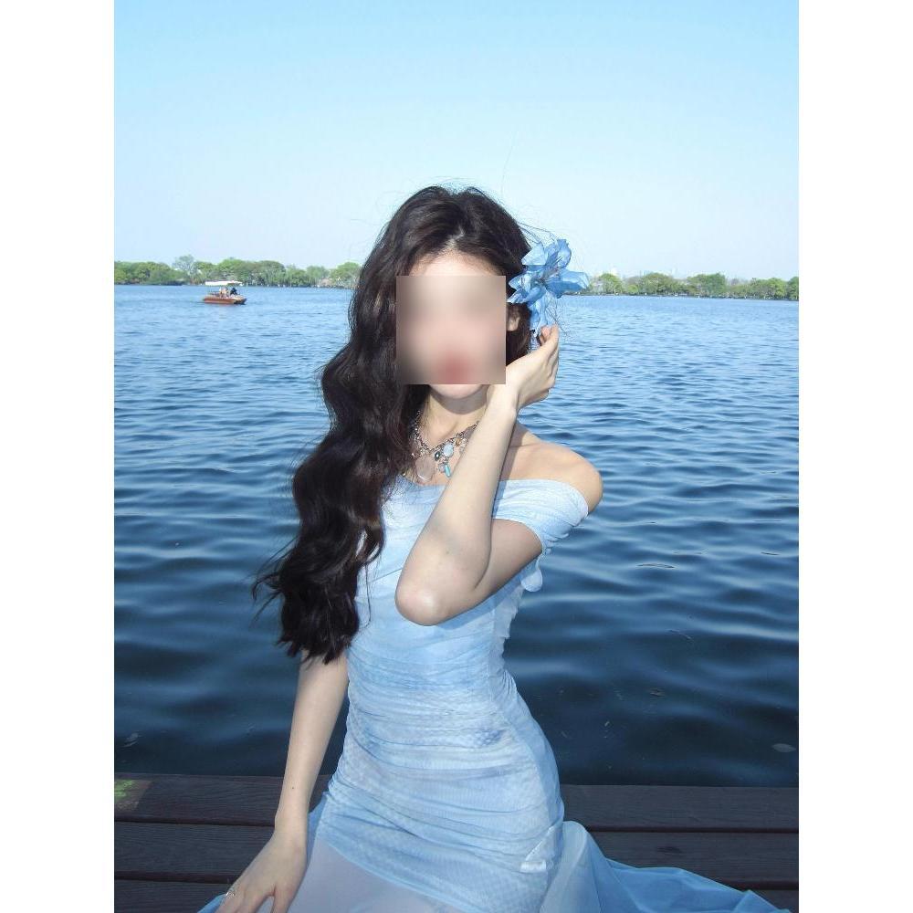 

Популярное в этом году красивое платье-комбинация с открытым плечом из сетчатой пряжи, супер фееричная юбка-годе, талия и тонкий темпераментный отпуск XL- (recommended 110-60kg)