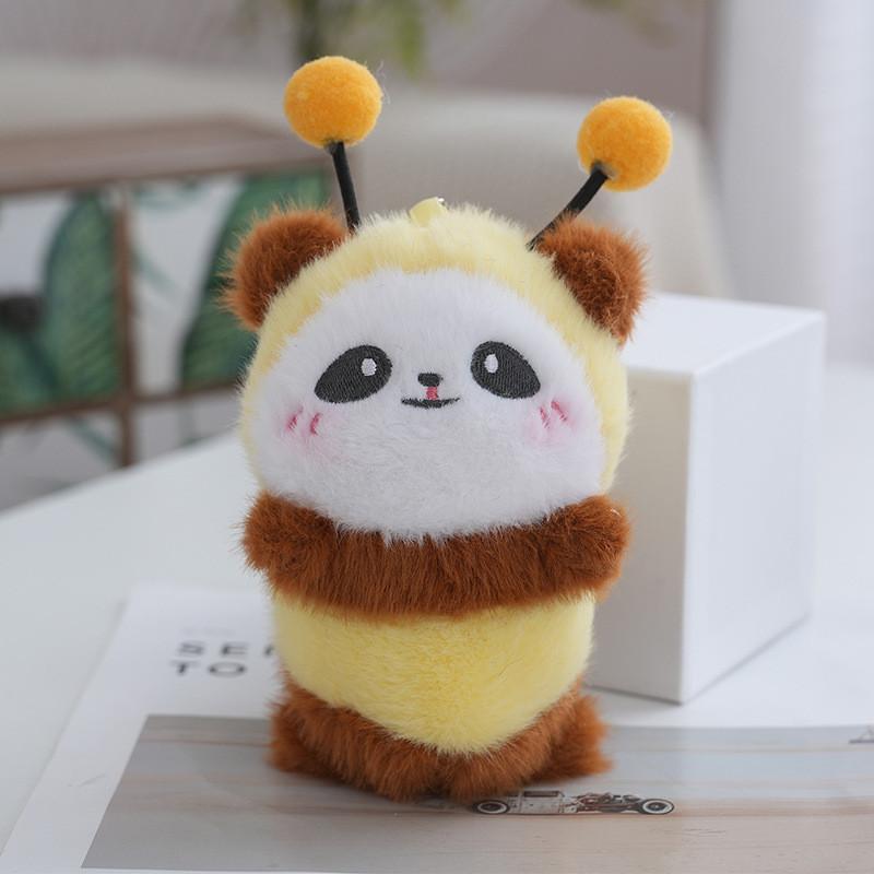 Delightful Panda Bee Plush Keychain In Various Colors Perfect For Creative Gifts 13cm