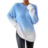 Elegant Women's Wool Gradient Knit Sweater - Autumn/Winter Collection, Round Neck