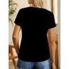T-shirt pour femme Nuit au clair de lune Chat noir Imprimé Lune croissante Étoile Décontracté Street Style Accrocheur Manches courtes Haut