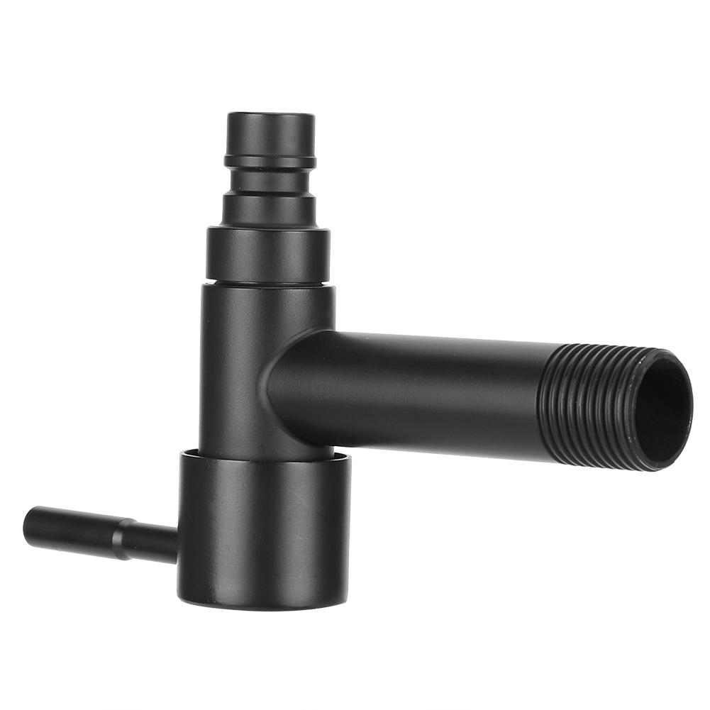 G1/2in Black Stainless Steel Washing Machine Faucet Single Cold Sink Faucet Water TapBlack Short