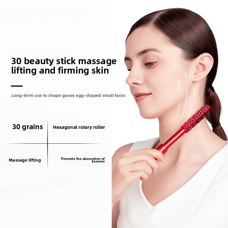 Massageador de Beleza Rolo de Germânio, Dispositivo de Beleza para os Olhos, América Latina Rosto V Rosto Bastão Dourado