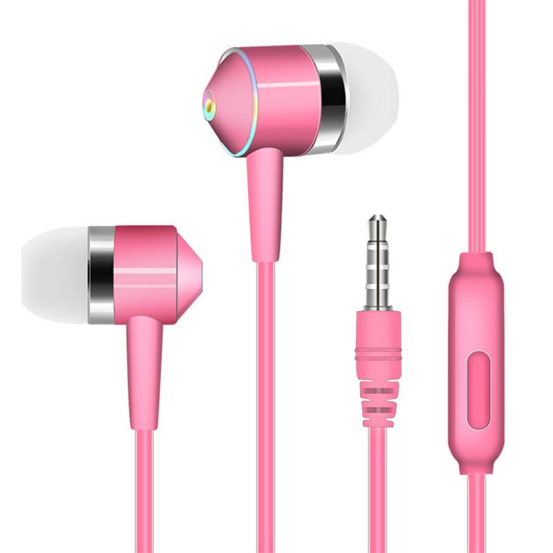 Universal 3.5mm Plug Wired In-ear Earbuds Portable Wire Control Mobile Phone Gaming Headset With