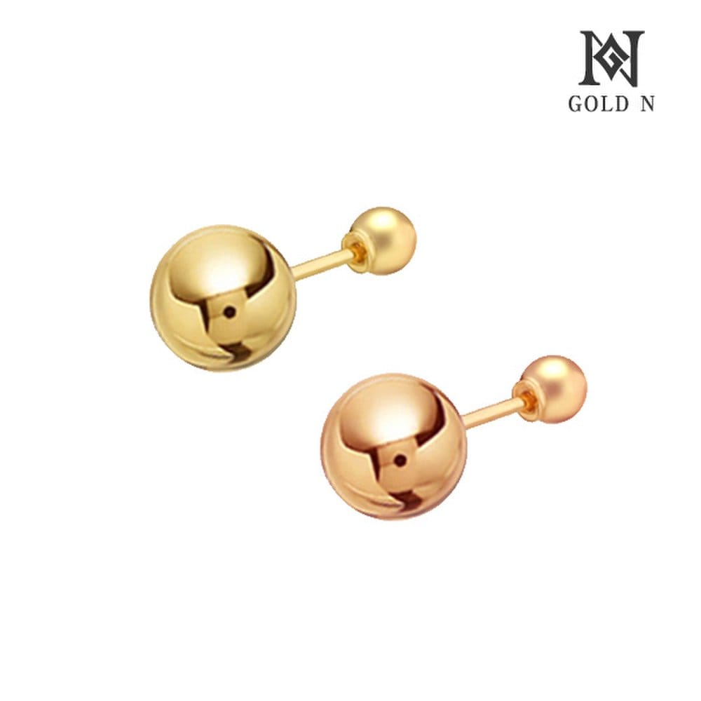 Gold N 14K Simple Gold Ball 6mm Piercing