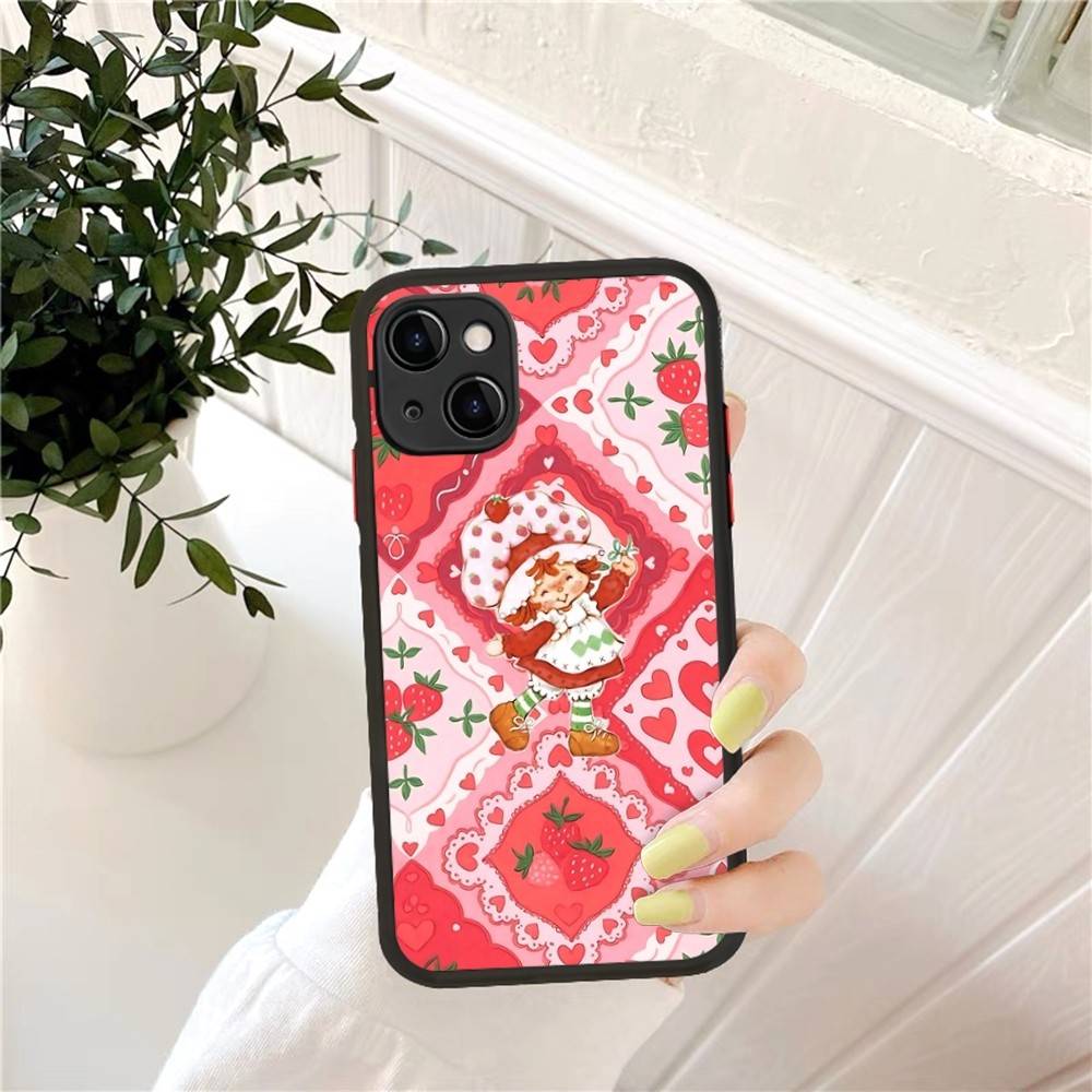 Cartoon Girl S-Strawberry S-Shortcake For IPhone 16 15 14 Plus 13 12 11 Pro Max X XS MAX Translucent Matte Shockproof Cover