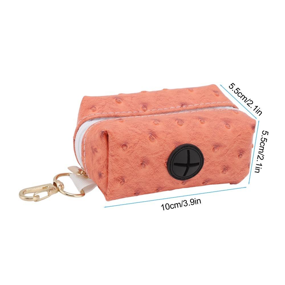 Ostrich Grain Surface Dog Poop Bag Dispenser Leash Hanging Bag  Daily Dog Walking