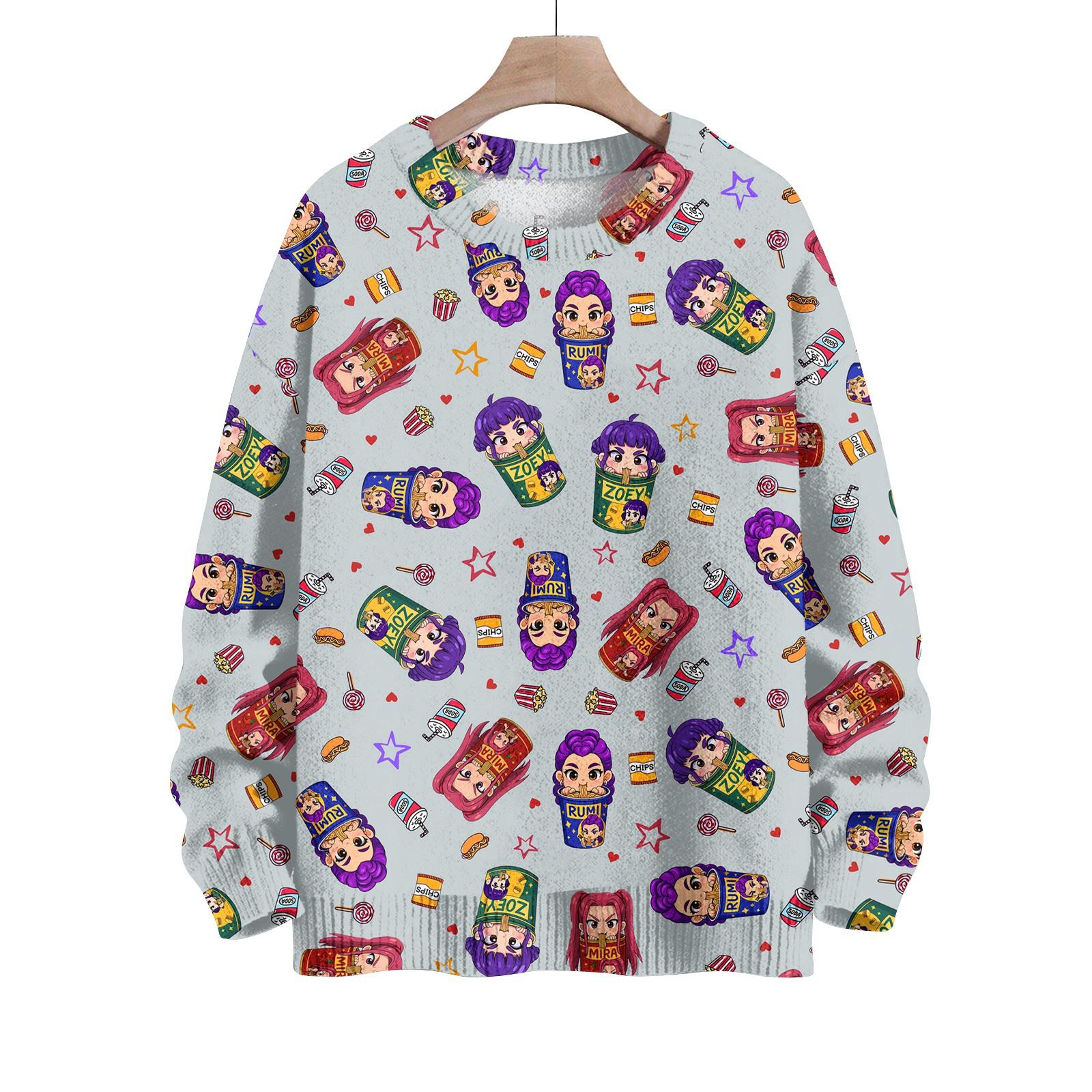 

Свитшоты для женщин Вязаный свитер Милая рубашка Осенний круглый вырез Пуловер Топы XL