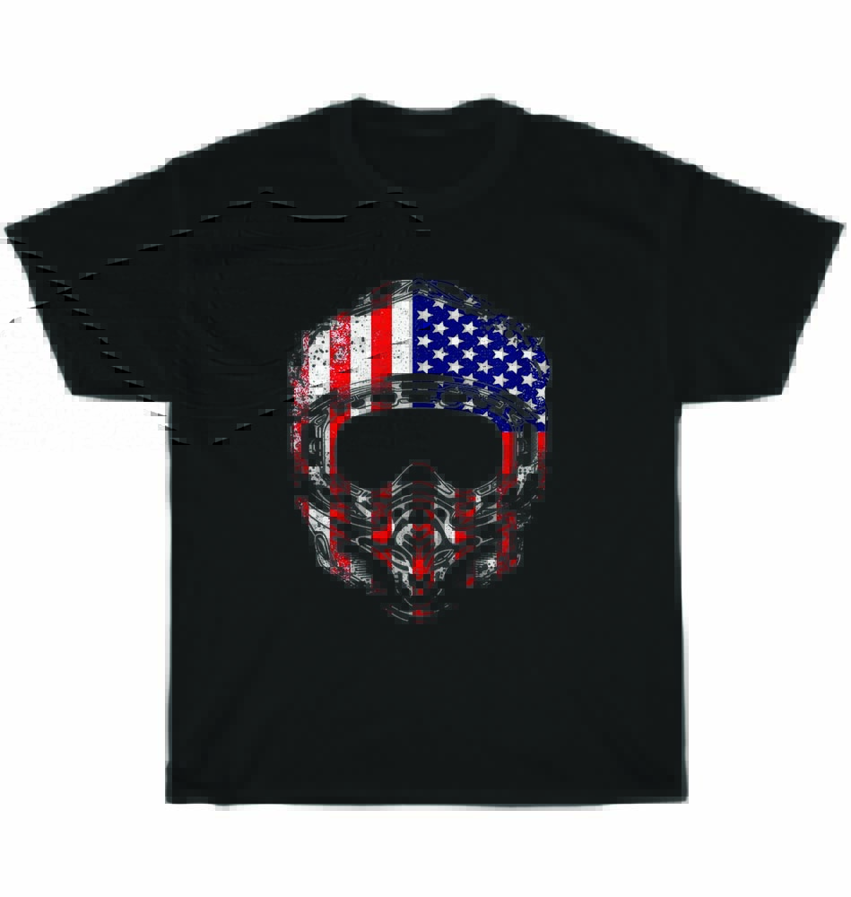 

American US Flag Dirt Bike Motocross Apparel 4th July Independence Day T-Shirt 3XL