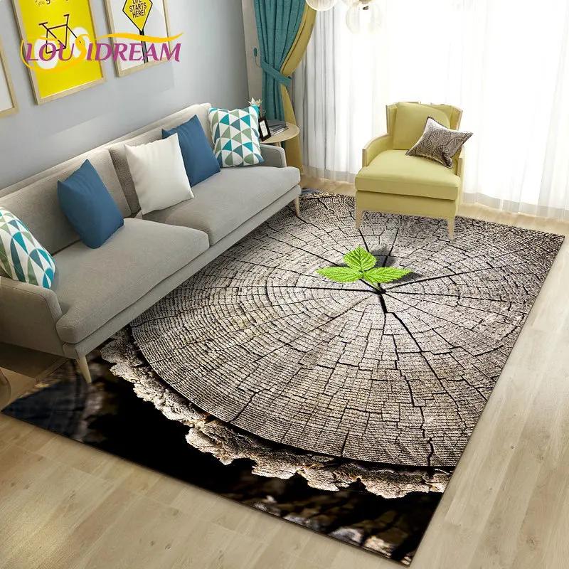 3D Ahşap Tahıl Desen Alan Kilim, Oturma Yatak Odası Kanepe Paspas Mutfak Dekorasyon için Halı Halı, Çocuk Kaymaz Zemin Mat Oyna