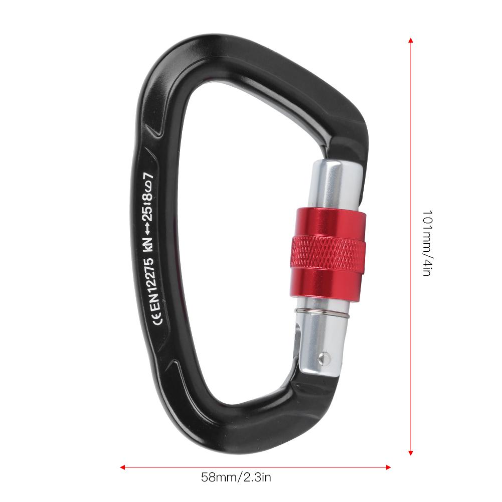 Outdoor Aluminium Alloy D Lock Hammock Backpack Cable   Rock Climbing Carabiner