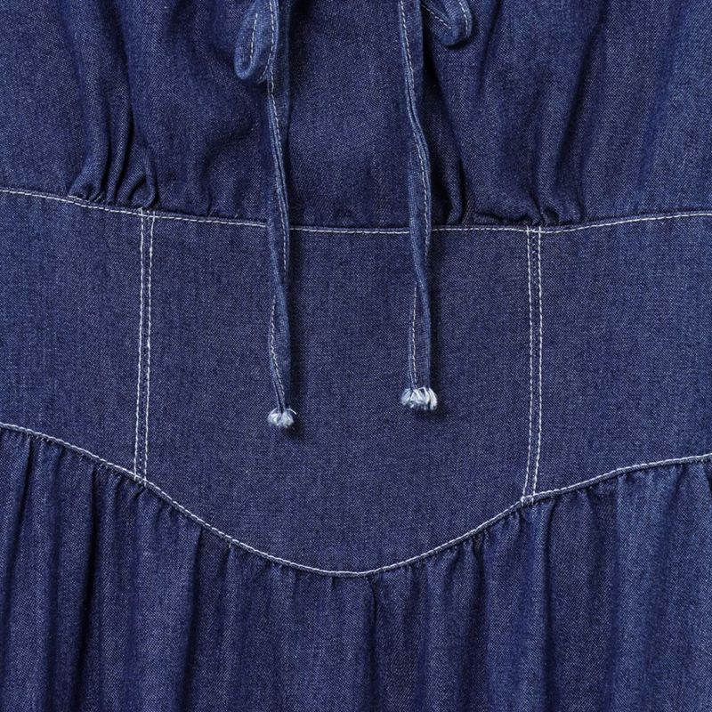 Kaslead New Women Clothes Western Style Fashion Simple Slimming Denim Vest Dress