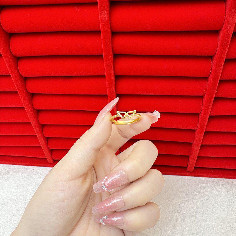 Exquisite Sand Gold Open Ring for Women: High-End Niche Design, Light Luxury Style, Long-Lasting Color, Imitation Gold.