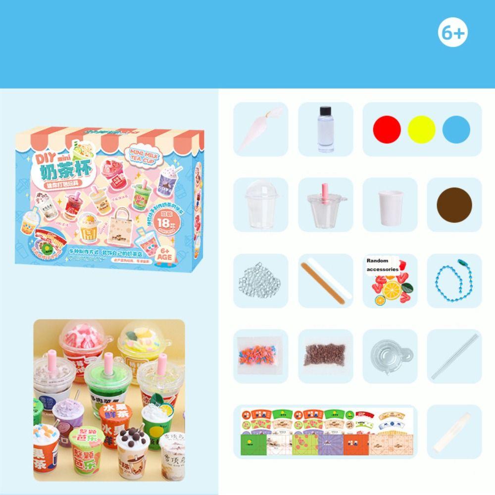 Creative DIY Cream Gel Milk Tea Cup Cute DIY Cream Gel Material Bag  Birthday Gift