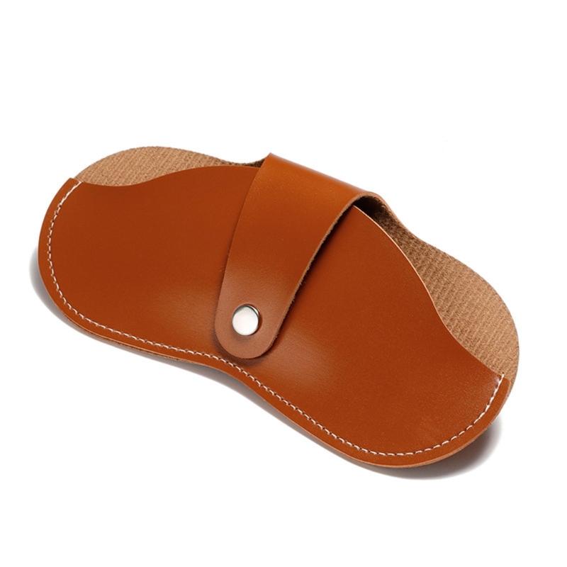 Portable Neck Hanging Glasses Case Soft Leather Outdoor Sunglasses Pouches for Daily Commutes and Travel