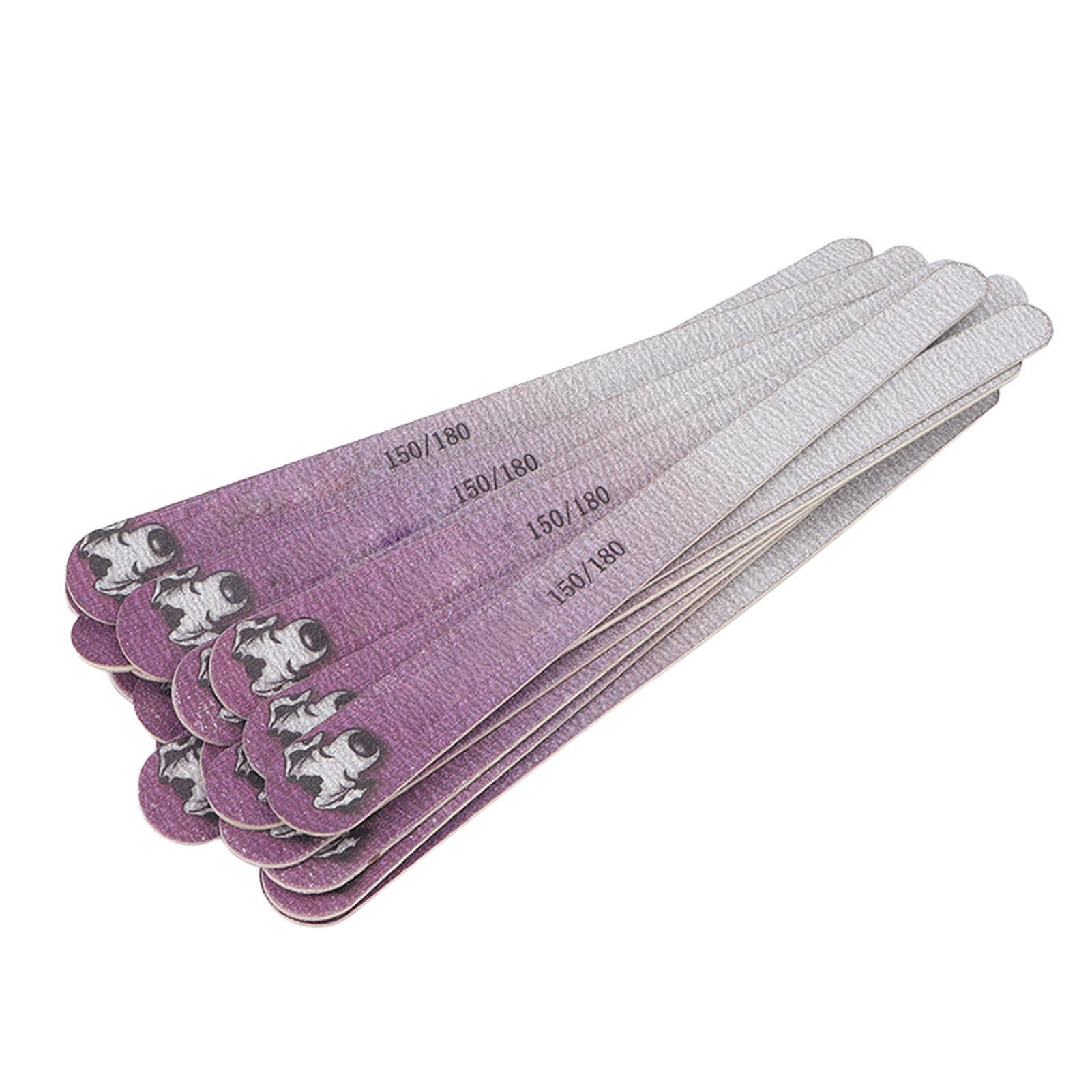

20pcs Nail File Home Salon Professional Double Sided 150 180 Grit Nail Buffering File Manicure Tool Purple