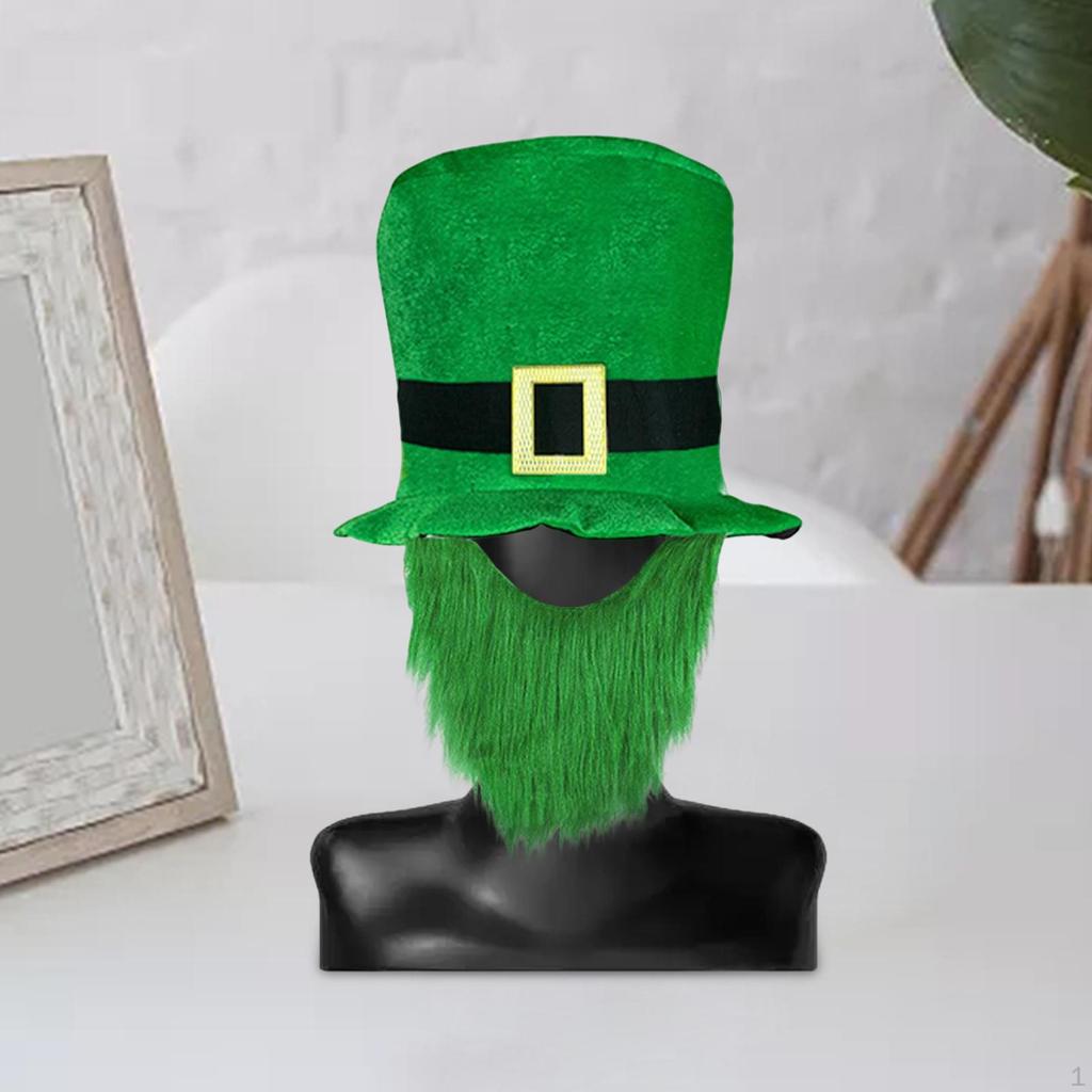 Festive St. Patrick's Day Hat And Beard Set for Men's Costume