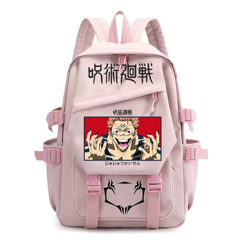 Anime Jujutsu Kaisen Iskolatáska Gyerekeknek Tinédzsereknek Diákoknak Nylon Kétvállú Táska USB Porttal Párnázott Pántokkal