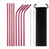 Mixing Color Reusable Metal Drinking Straws 304 Stainless Steel Straw Set with Cleaner Brush Bar Drinkware Party Accessory