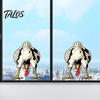 DIY Cuttable Window Decoration Funny Chicken Static Cling, Upside Down Rooster Glass Sticker, Creative Gift for Friends Waterproof Non-adhesive Decal