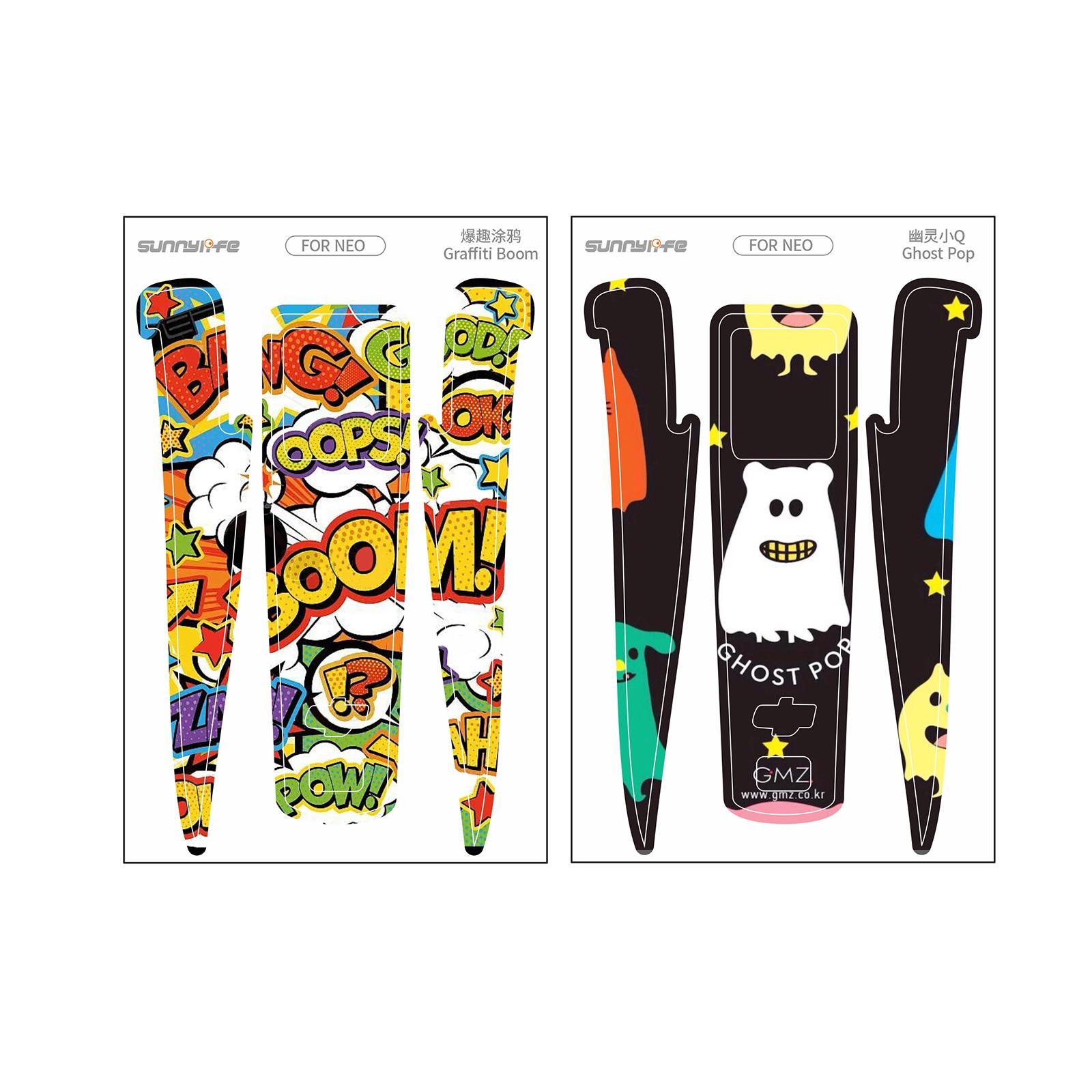 

2 комплекти ПВХ наклейка на корпус та пульт дистанційного керування для DJI NEO, кольорова захисна плівка від подряпин, аксесуари для DJI NEO, наклейки