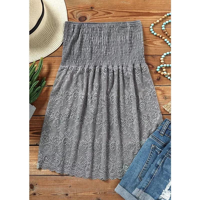 Top a fascia con pizzo patchwork estivo casual da donna (Da donna)