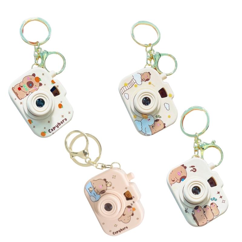 New Capybara Projection Camera Keychain Cartoon Kawaii Mini Camera Keyring Hanging Decoration Fashion Backpack Pendant