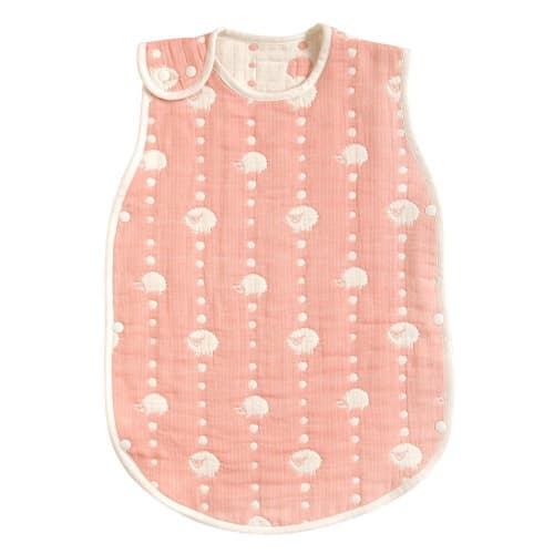 10mois  Dimoi  - Hoppetta Baby Shower Gift Set Fluffy Gauze  6-layer Gauze  Baby Sleeper 100% Cotton Newborn ~ 3 Years Old Pink Length 58cm + Rattle 1