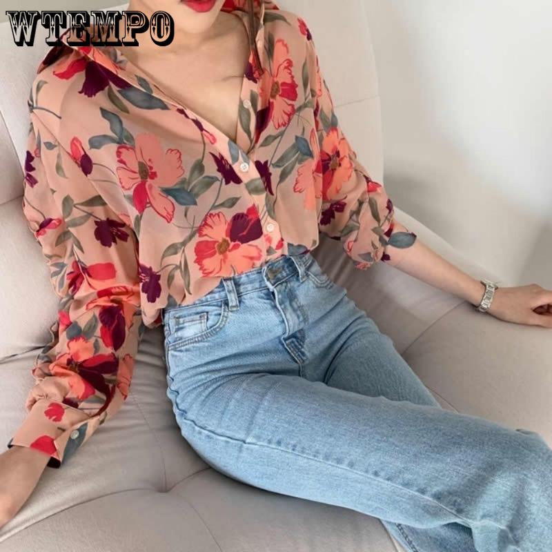Cămașă de primăvară și toamnă pentru femei Cămașă din șifon fragmentată ușoară Cămașă mică în stil occidental cu design Cămașă versatilă cu mânecă lungă