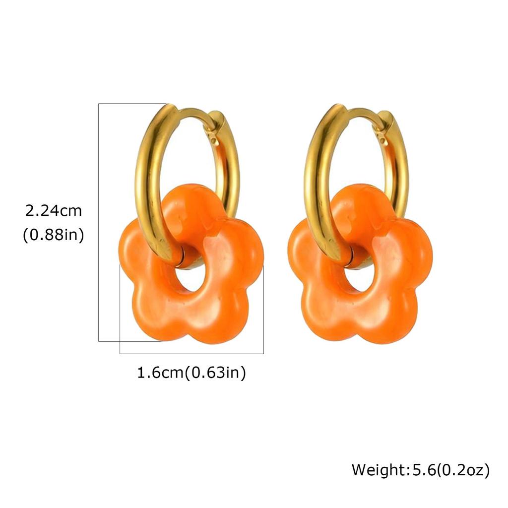Wind colored flower earrings, copper earrings, niche women's accessories, Hua Lanxin 1073
