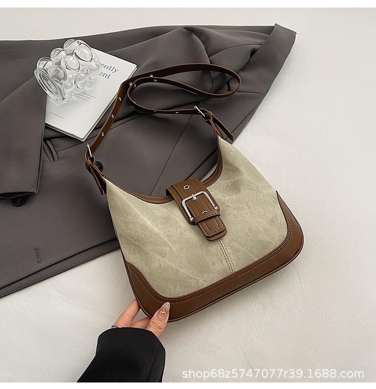 Retro Casual Armpit Bag 2025 Spring New Bag Women's Versatile Fashion Portable Shoulder Bag Commuter Messenger Bag