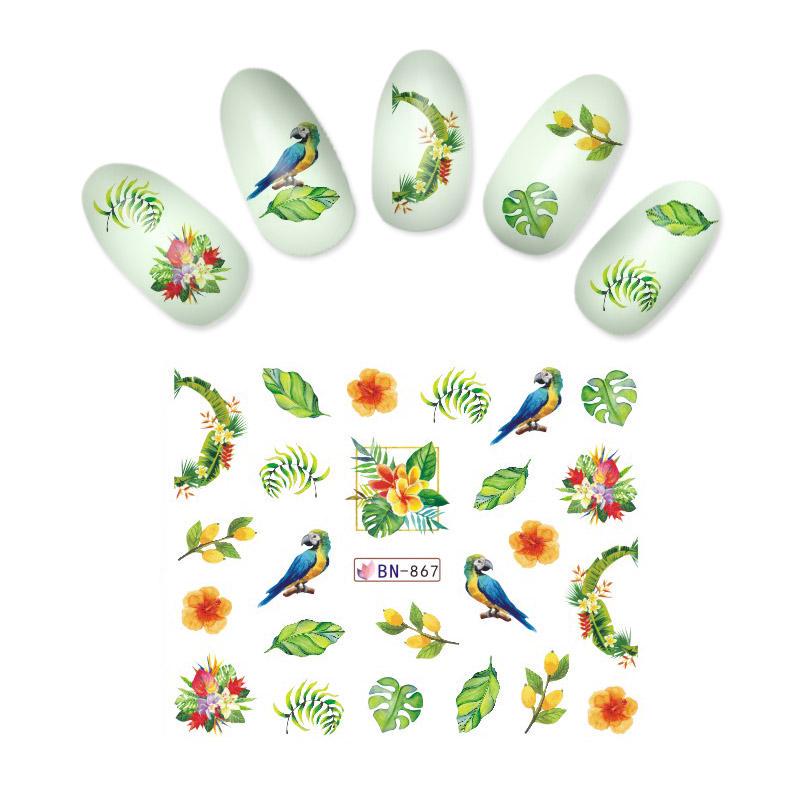 

KADS Фламинго цветок серии ногтей наклейки переноса воды наклейка DIY маникюр украшения для ногтей