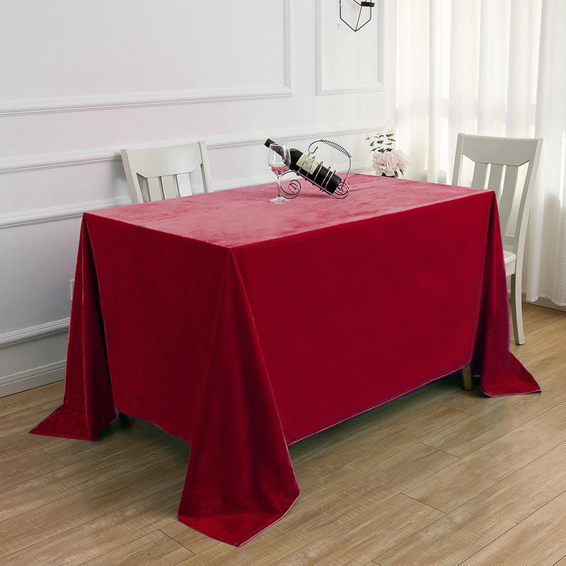 High-End Conference Tablecloth Office Rectangular Tablecloth Dark Green Dutch Flannel Event Sign-In Table Cover Velvet Table Cover